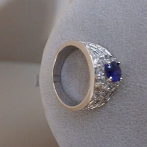 Premier Designs Silver Ring with Deep Purple Stone Sz 7